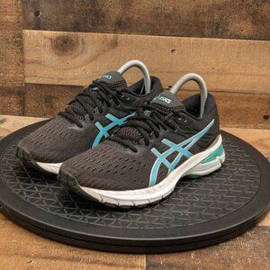 ASICS GT 2000-9 WOMENS ATHLETIC SHOES RUNNING WALKING GYM BLACK BLUE LOW SZ 7.5